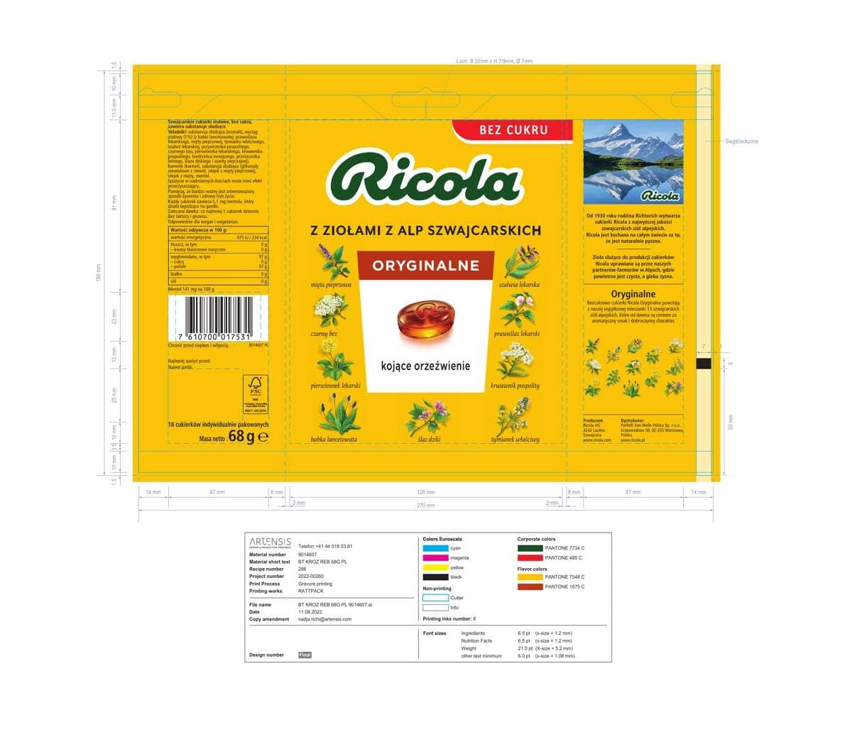 Oryginalne 27,5g Ricola