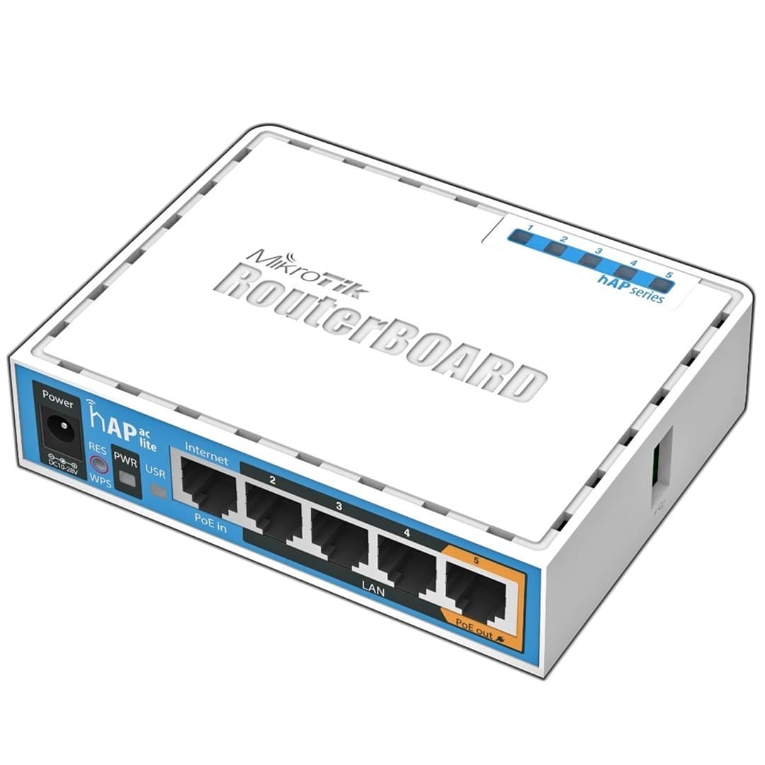 Mikrotik Router hAP ac lite 5 portów WiFi 5 dwuzakresowy 2,4 GHz/5 GHz