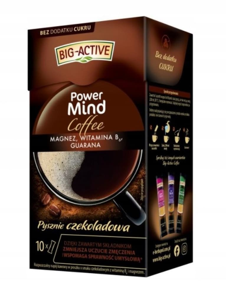 Big Active Rozpuszczalny napój kawowy Power Mind 10 tb × 10 g