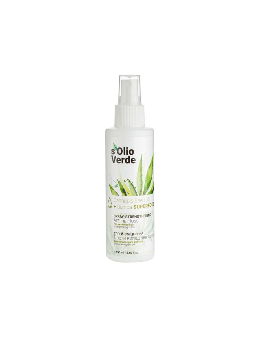 S'olio Verde - Spray na wypadanie włosów z olejem konopnym i komosy ryżowej