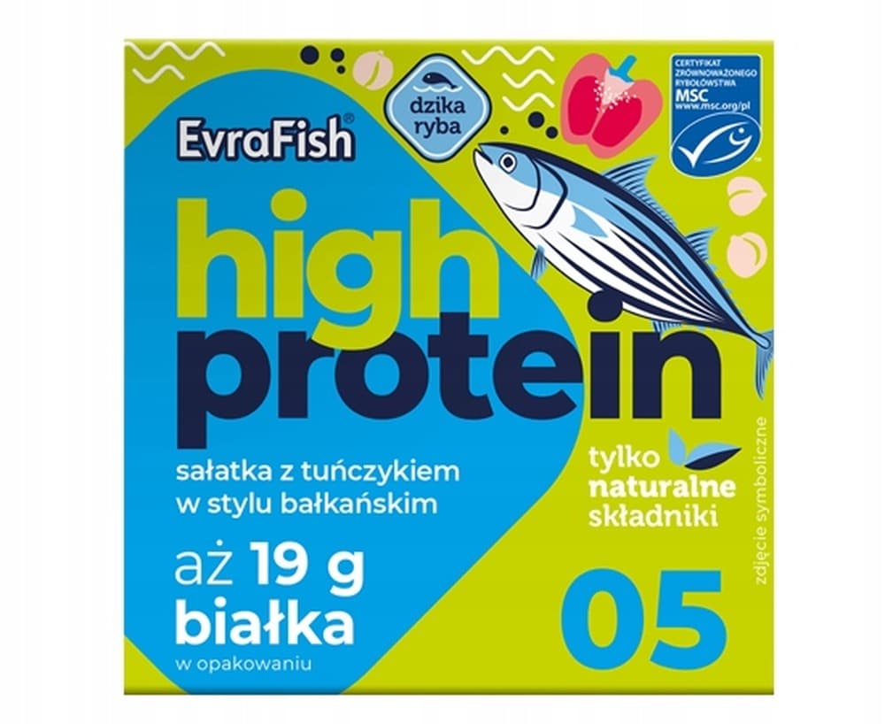 Evrafish Proteinowa sałatka z tuńczykiem w stylu bałkańskim 160g