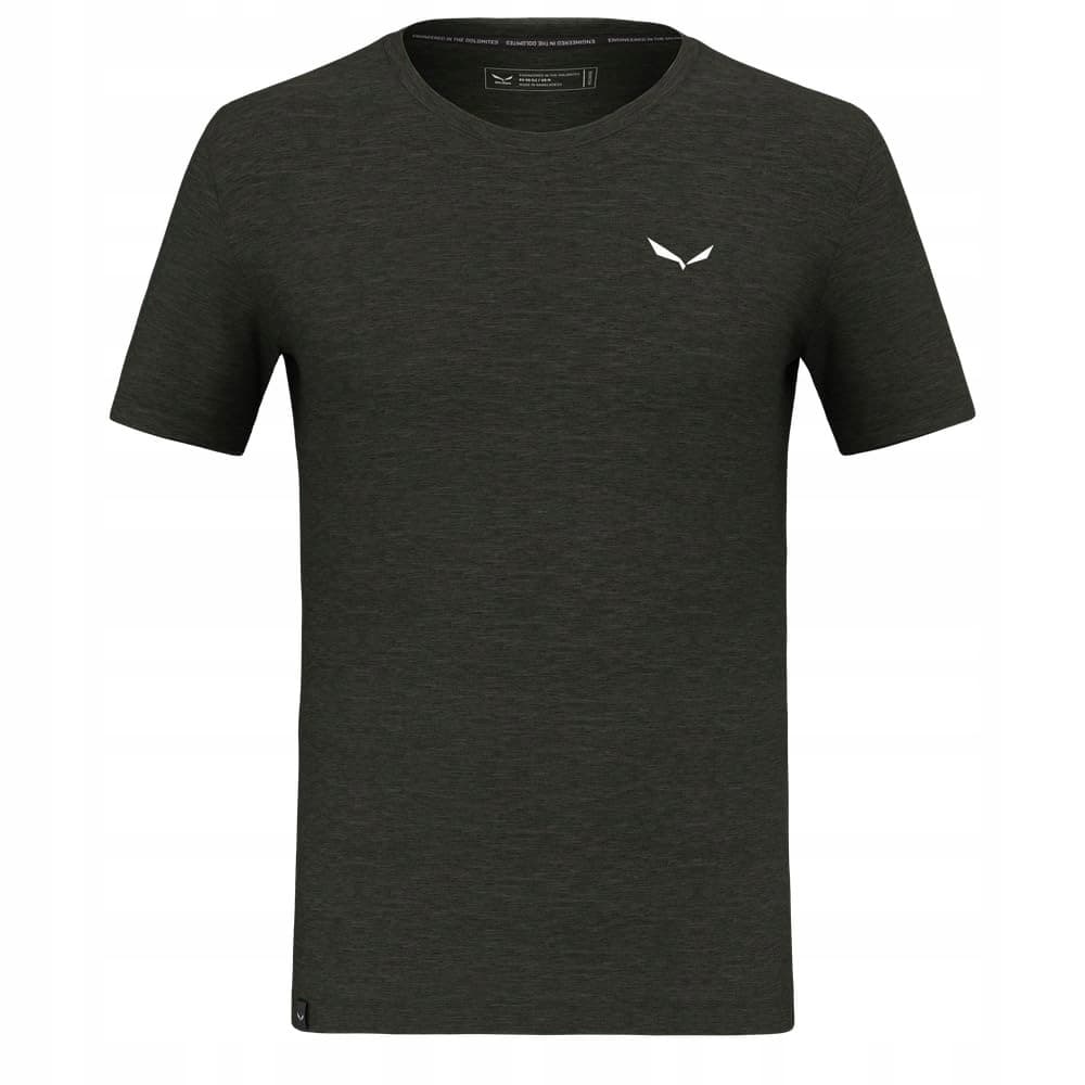 Salewa Eagle Minilogo AM T-Shirt - koszulka merino, czarna, rozmiar M