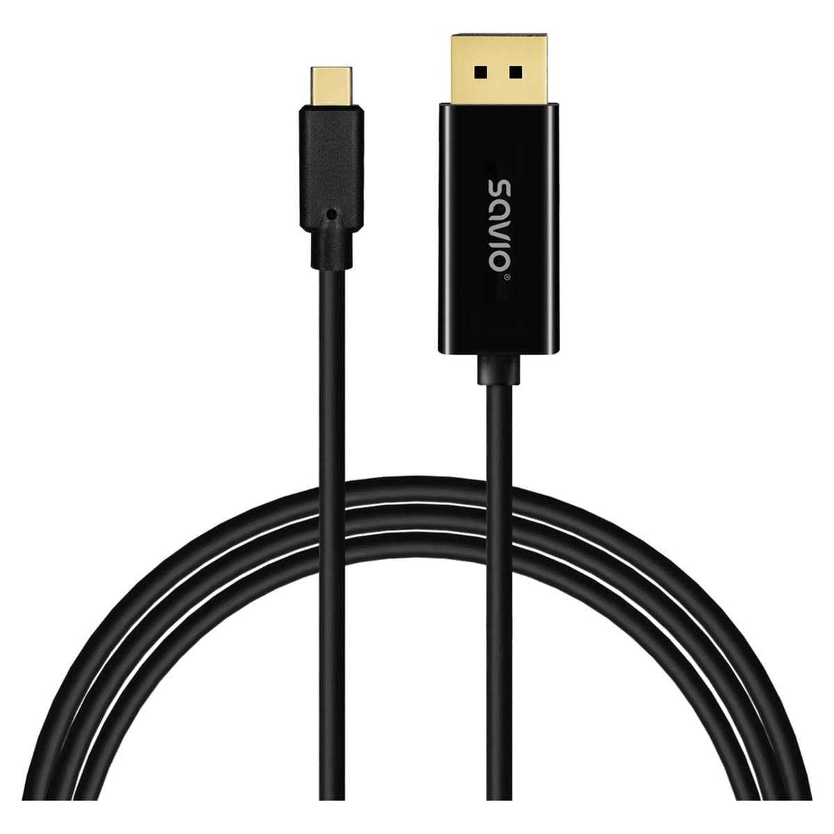 SAVIO Kabel USB-C do DisplayPort 1.2 2 m czarny