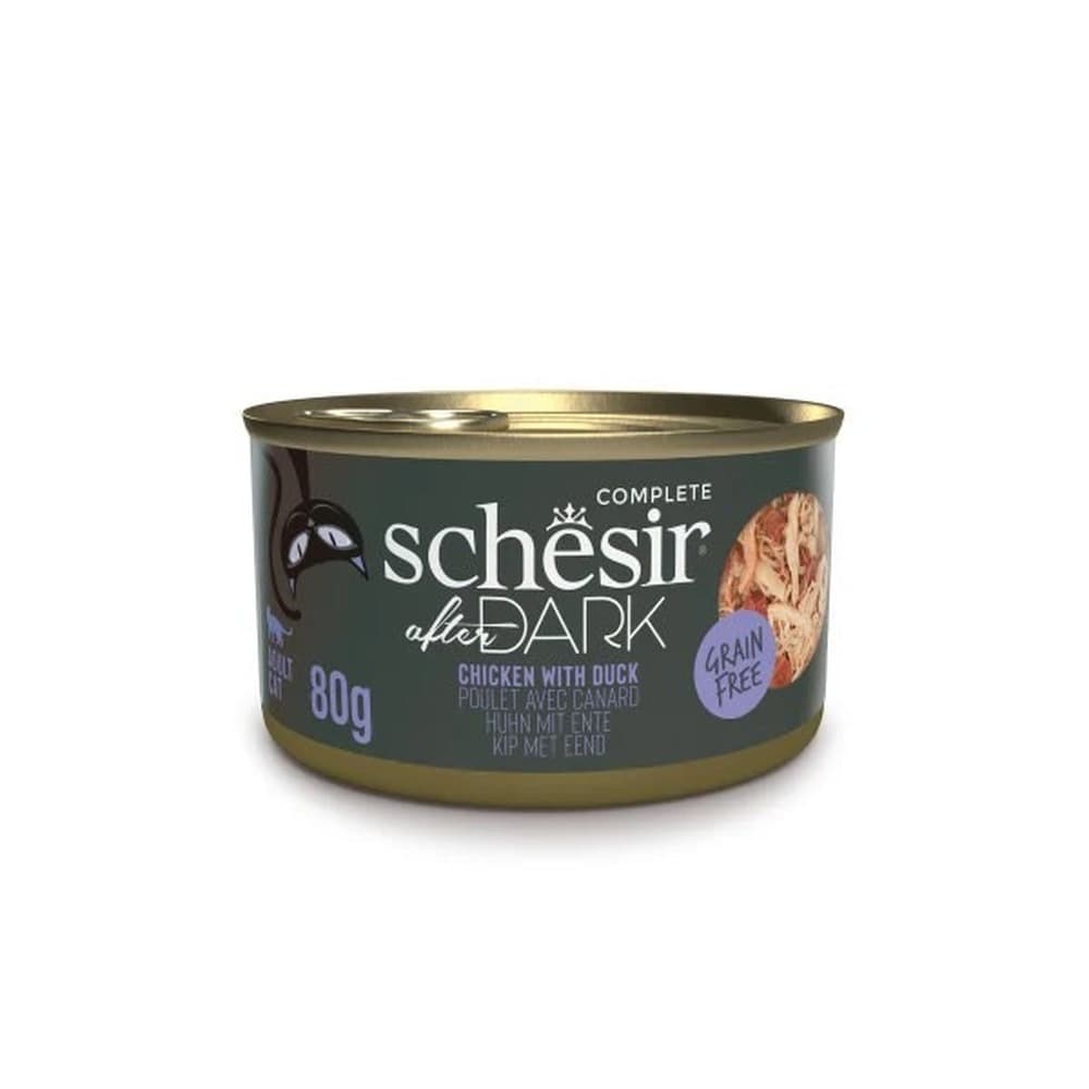Schesir AFTER DARK Filety z kurczaka i kaczki dla kota 80g