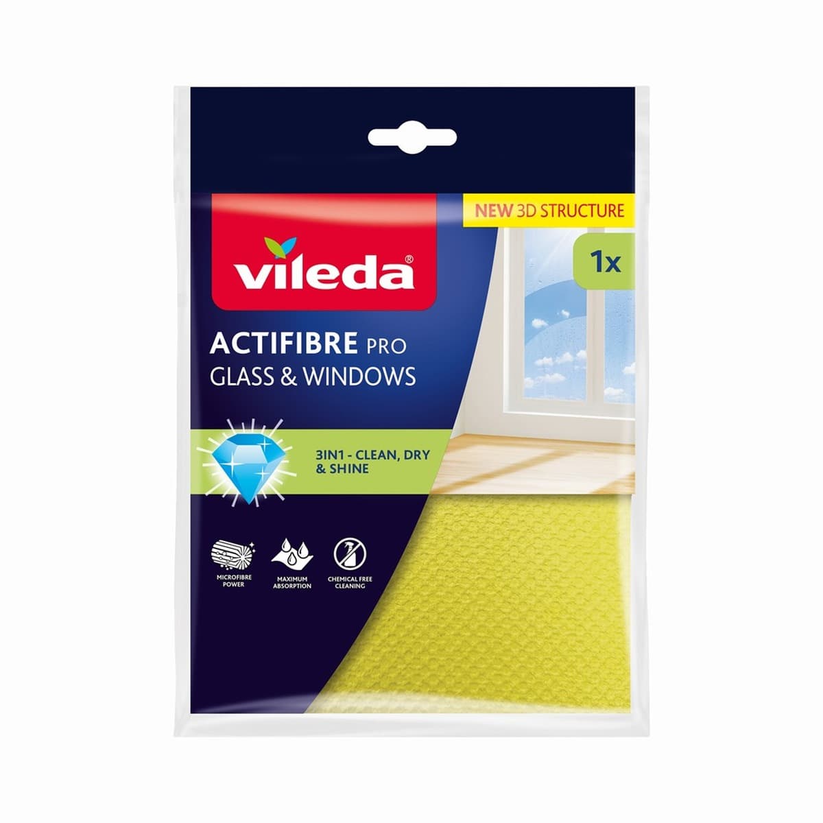 Ściereczka Vileda ACTIFIBRE PRO do szkła i okien 1 sztuka