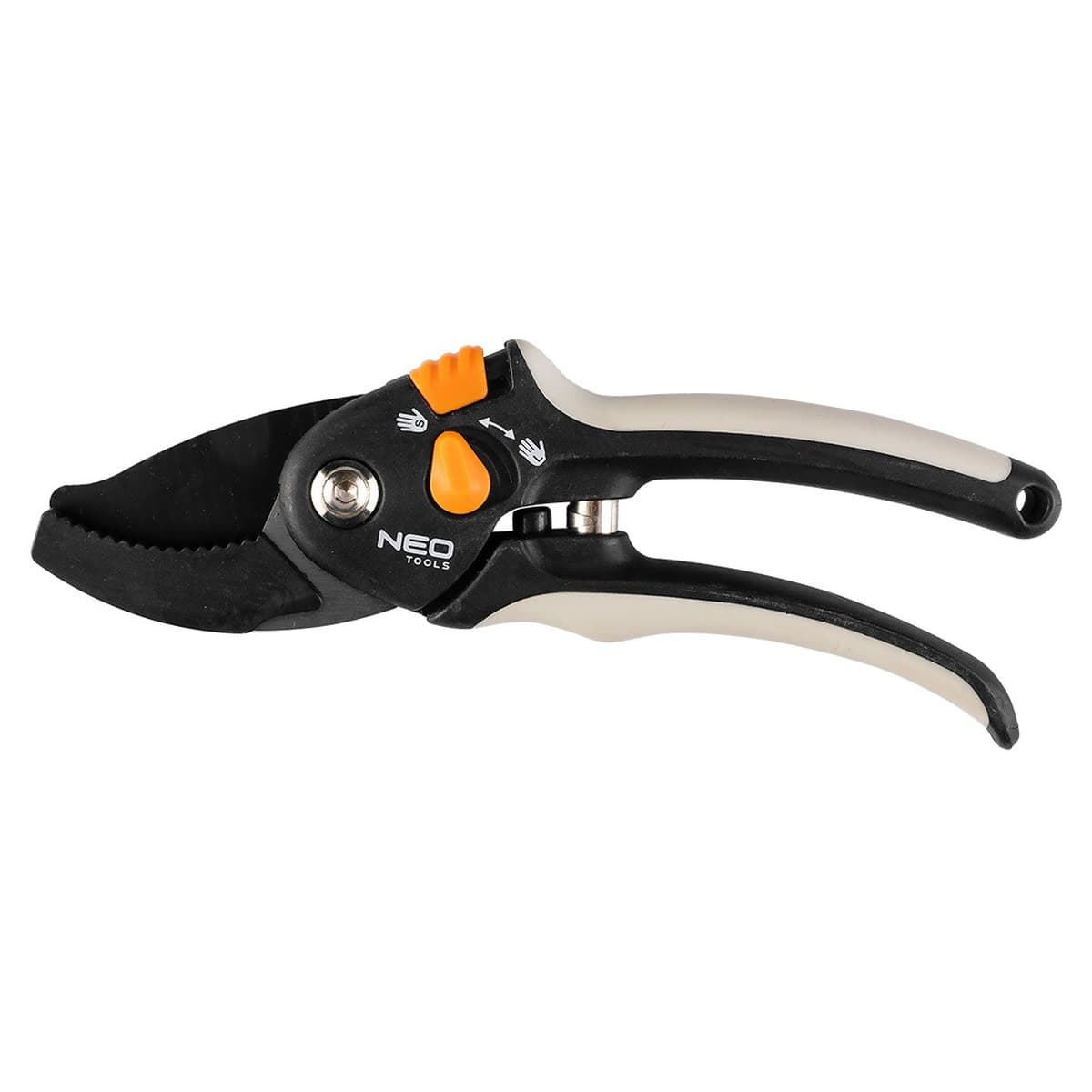 Sekator kowadełkowy NEO TOOLS 200 mm, zakres cięcia do 18 mm, regulowany rozstaw ostrzy