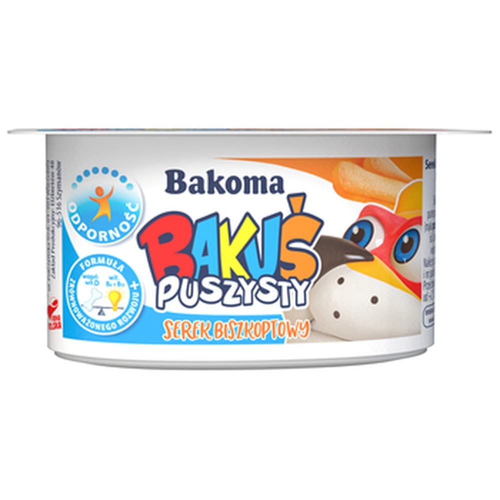 Bakuś Serek biszkoptowy z dodatkiem wapnia, witamin: D, B6 i B12 90g