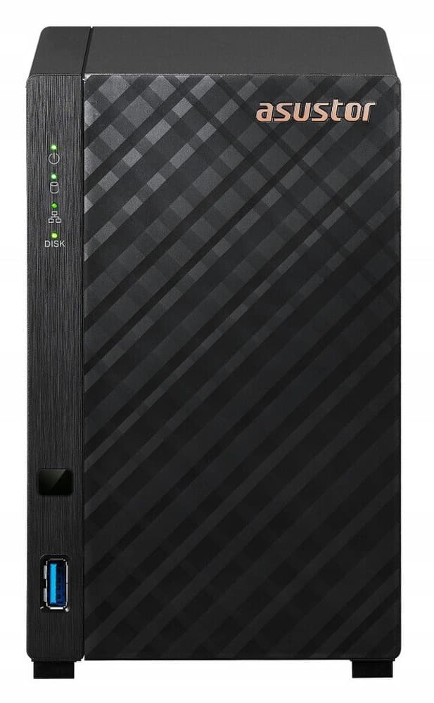 Serwer NAS Asustor AS1202T; Tower; 2x (3.5" SATA HDD/ 2.5" SSD); Realtek RTD1619B, 1GB DDR4, 1x 2.5GbE, 3x USB 3.2