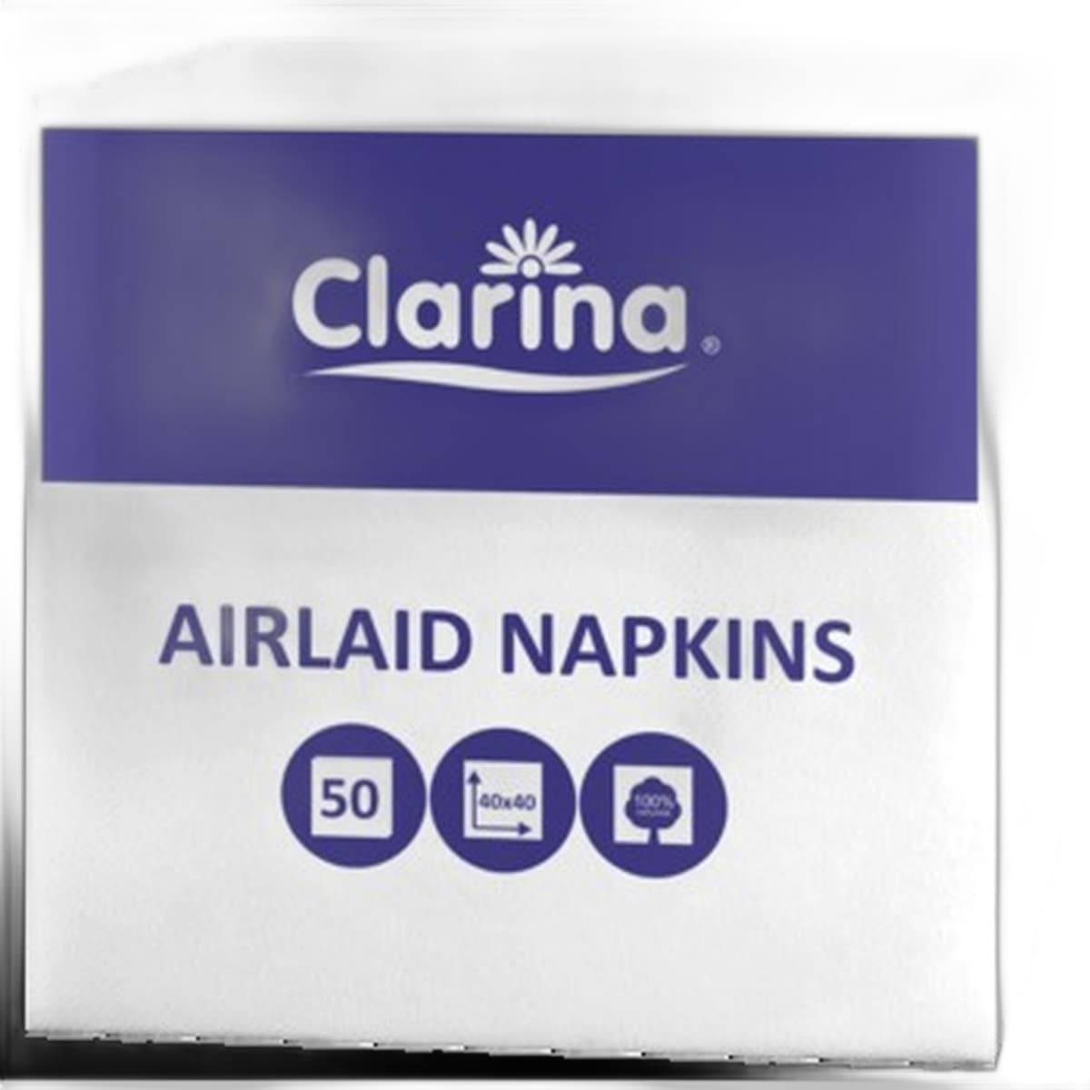 Serwetki AIRLAID białe 40x40 cm 50szt 1/4 Clarina
