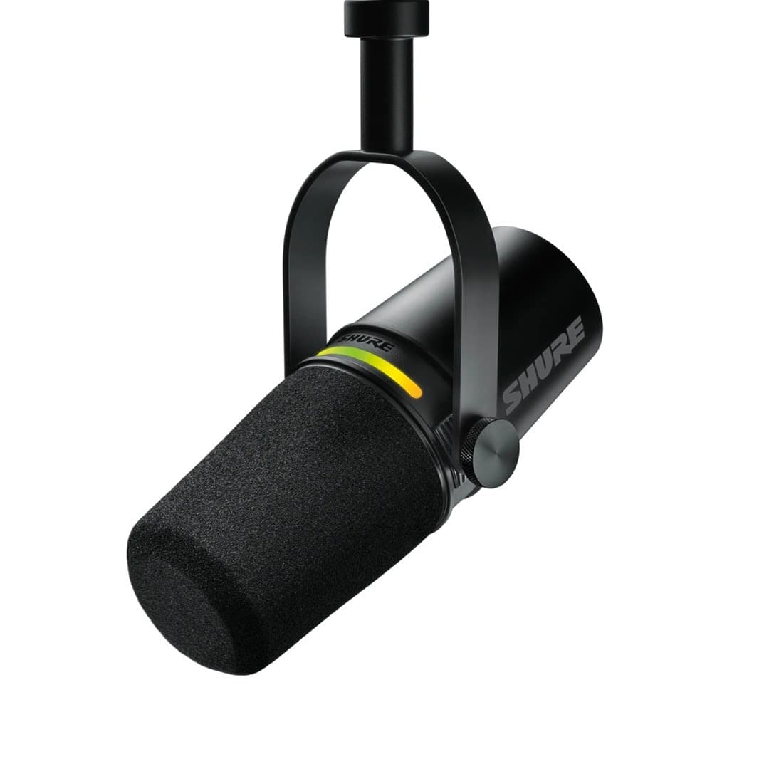 Shure MV7+ Czarny Mikrofon Lektorski/Wokalny XLR/USB-C + Statyw Biurkowy