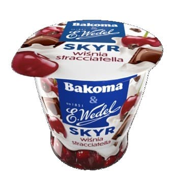 Skyr Bakoma Wedel o smaku wiśni i straciatelli 150 g