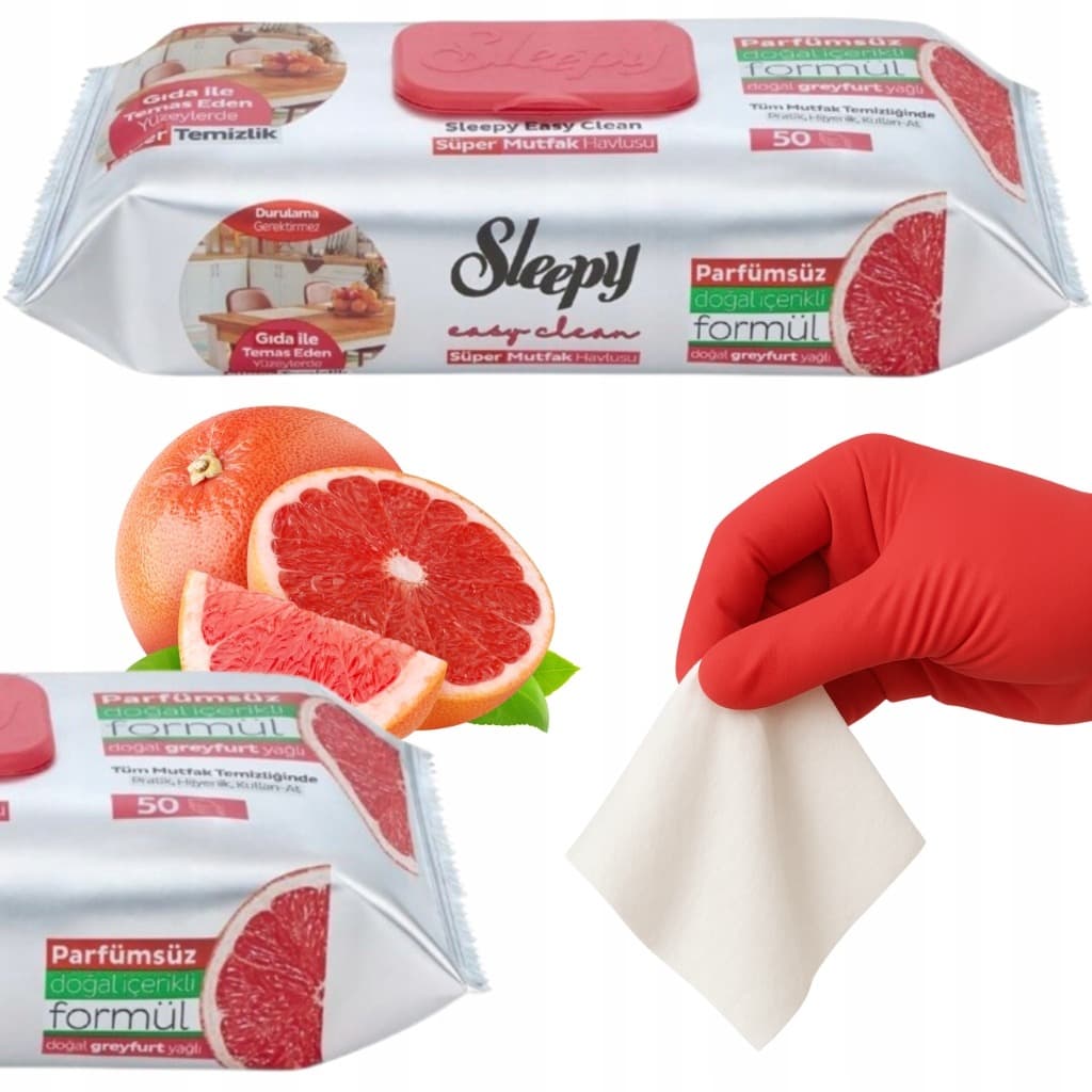 Sleepy Chusteczki Czyszczące Grapefruit Easy Clean 50 sztuk