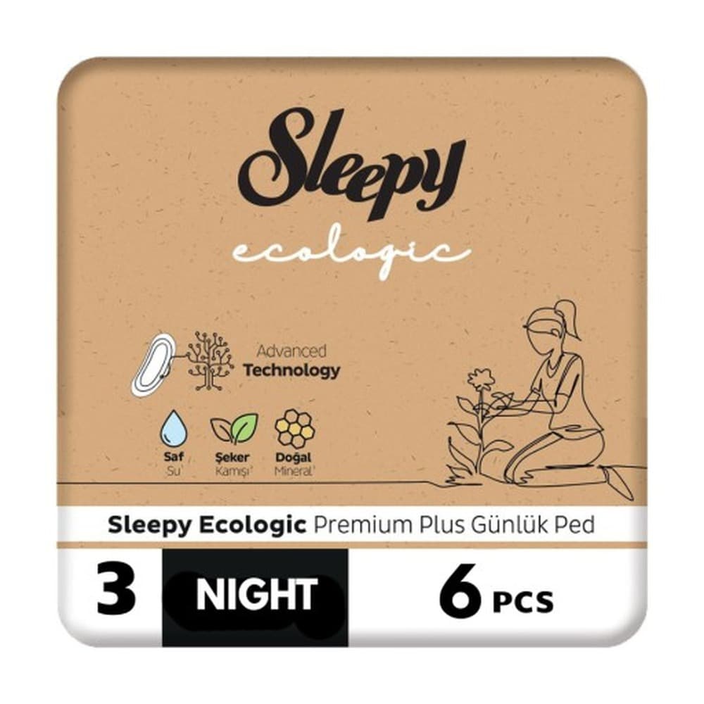 Sleepy Ecologic Premium+ podpaski na noc 6 sztuk