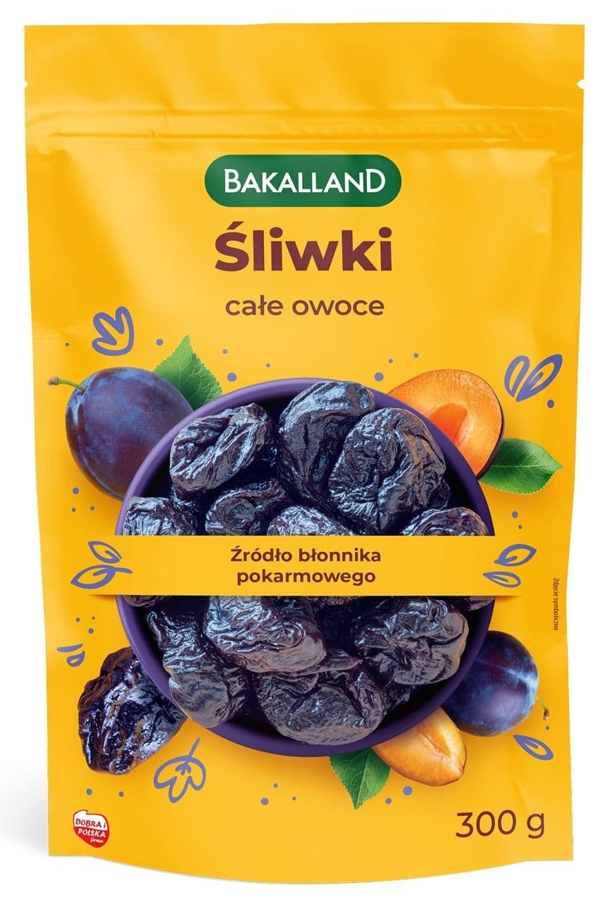 Śliwki całe owoce 300g Bakalland