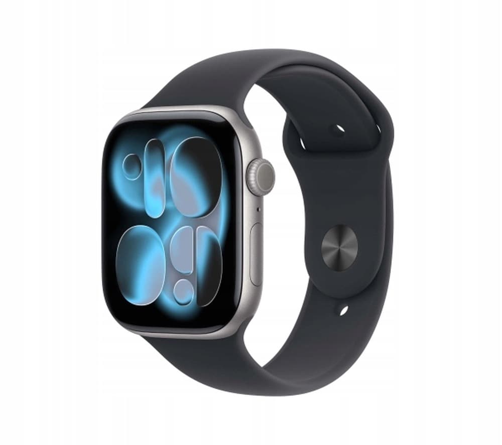 Smartwatch Apple Watch Series 11 GPS + Cellular 42 mm tytanowy szary z czarnym paskiem sportowym