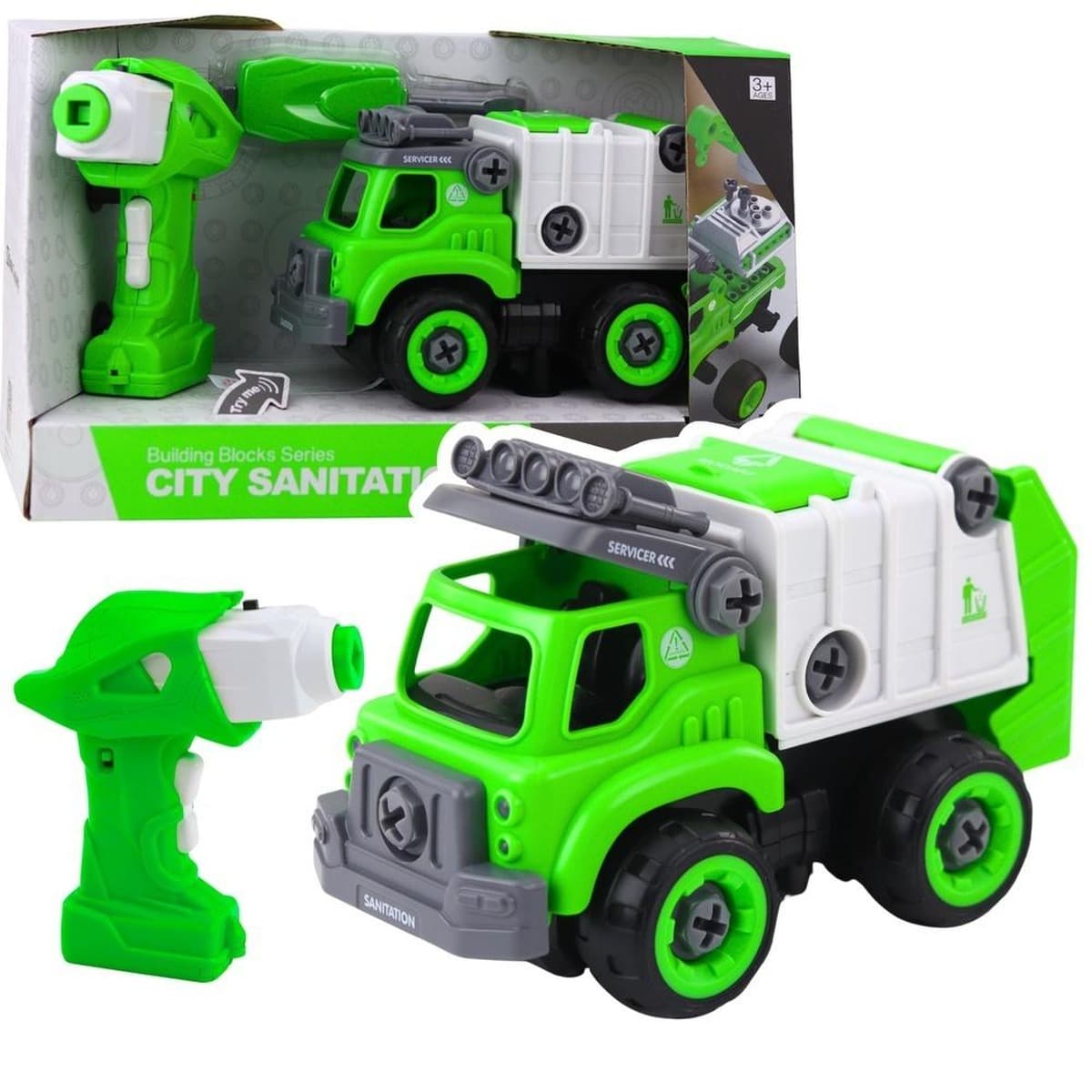 Śmieciarka R/C 2w1 do skręcania z wkrętarką