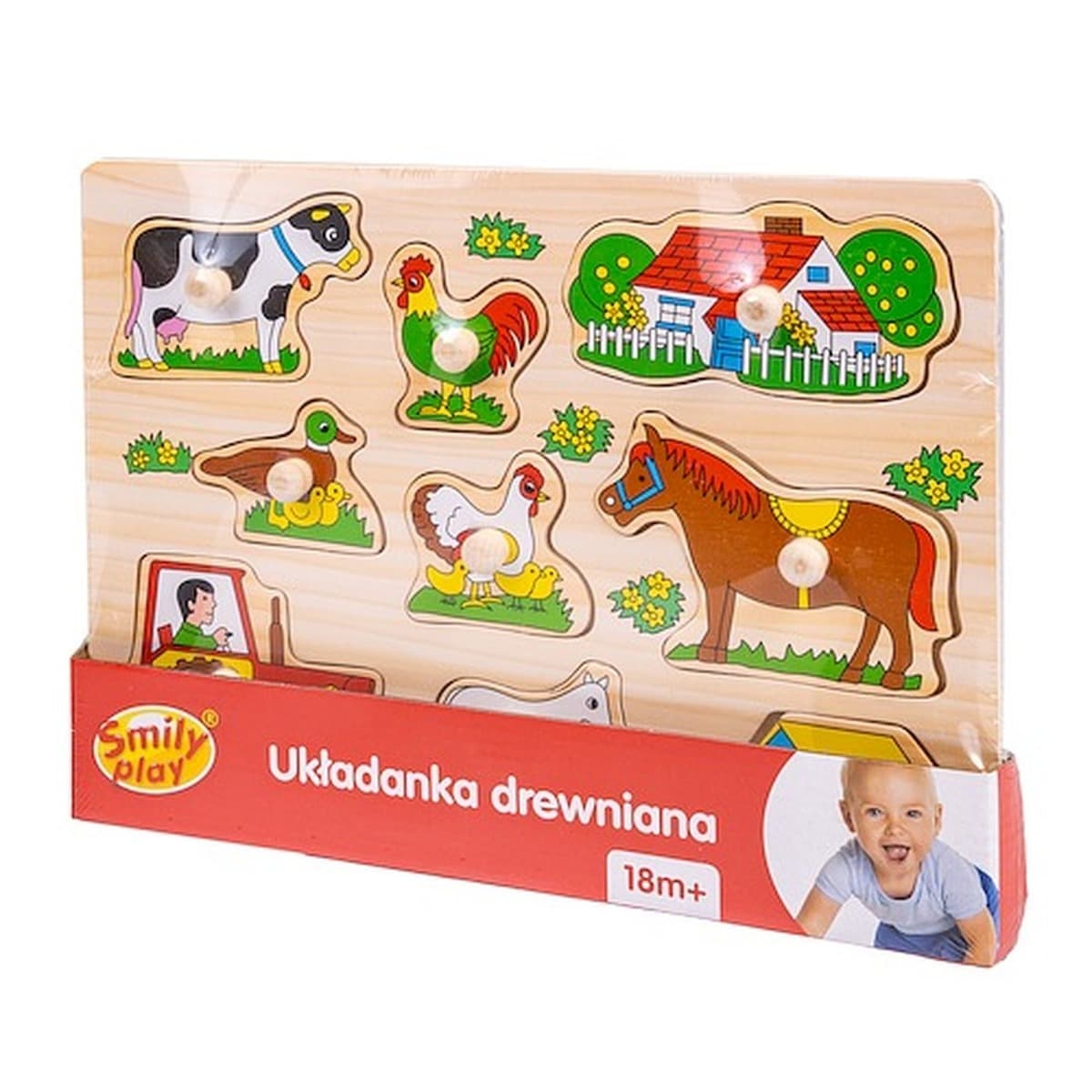Smily Play Układanka drewniana Farma dla dzieci SPW83598