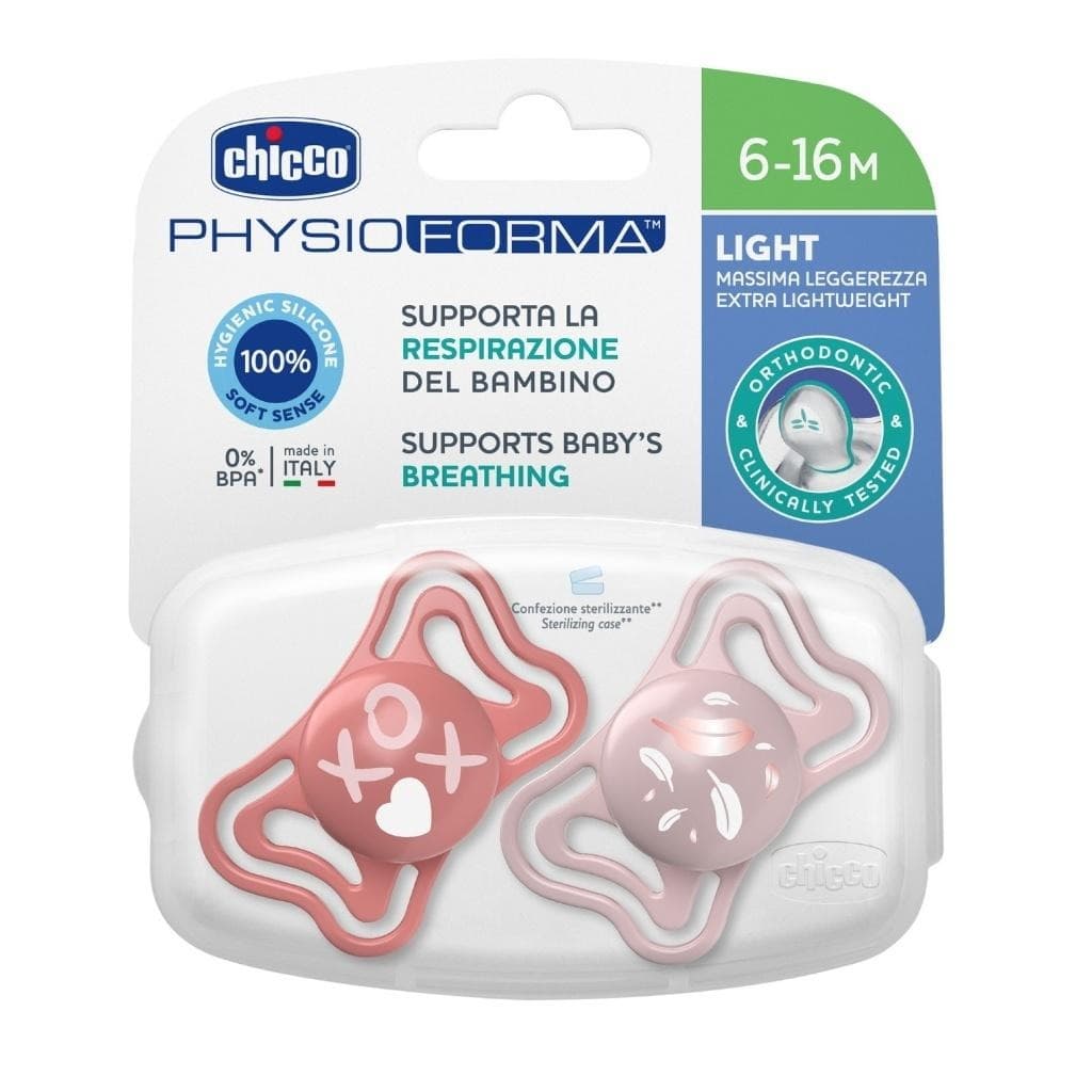 Smoczek uspokajający Chicco PhysioForma Light różowy 6-16m