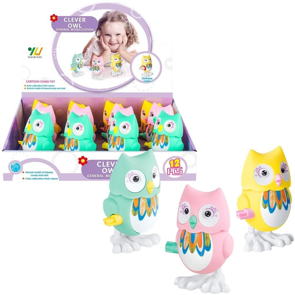 Nakręcana sowa mix wzorów i kolorów MIX