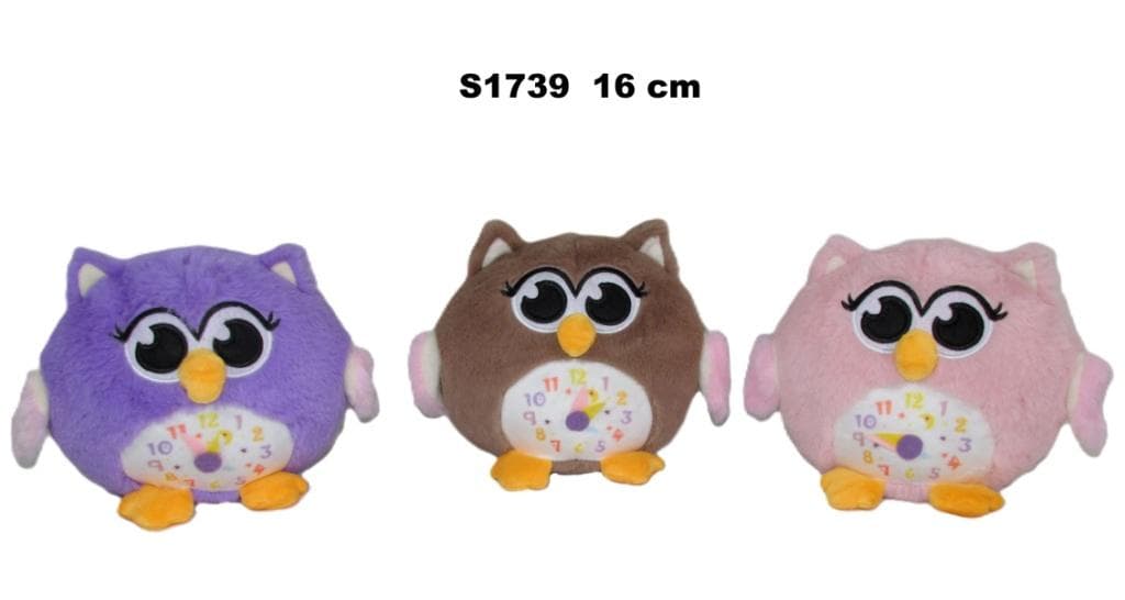 Sowa zegar dekoracyjny 16 cm MIX wzorów