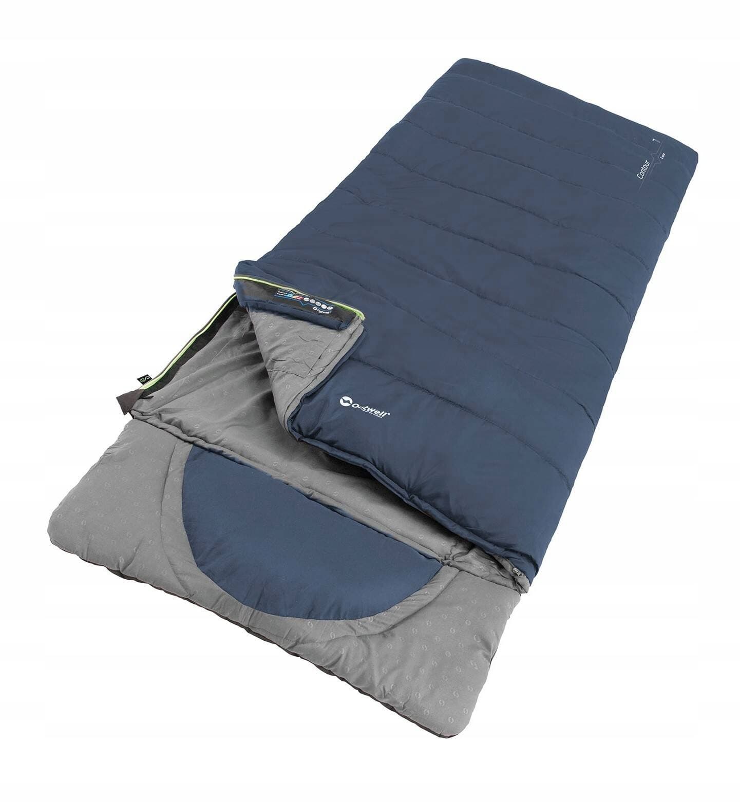 Śpiwór syntetyczny Outwell Contour Lux (190 cm) - deep blue, prawy