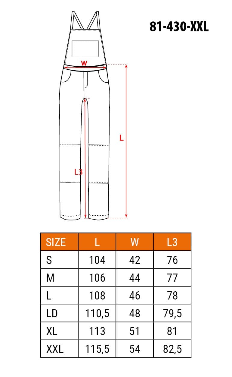 Spodnie robocze na szelkach NEO TOOLS, rozmiar XXL/58