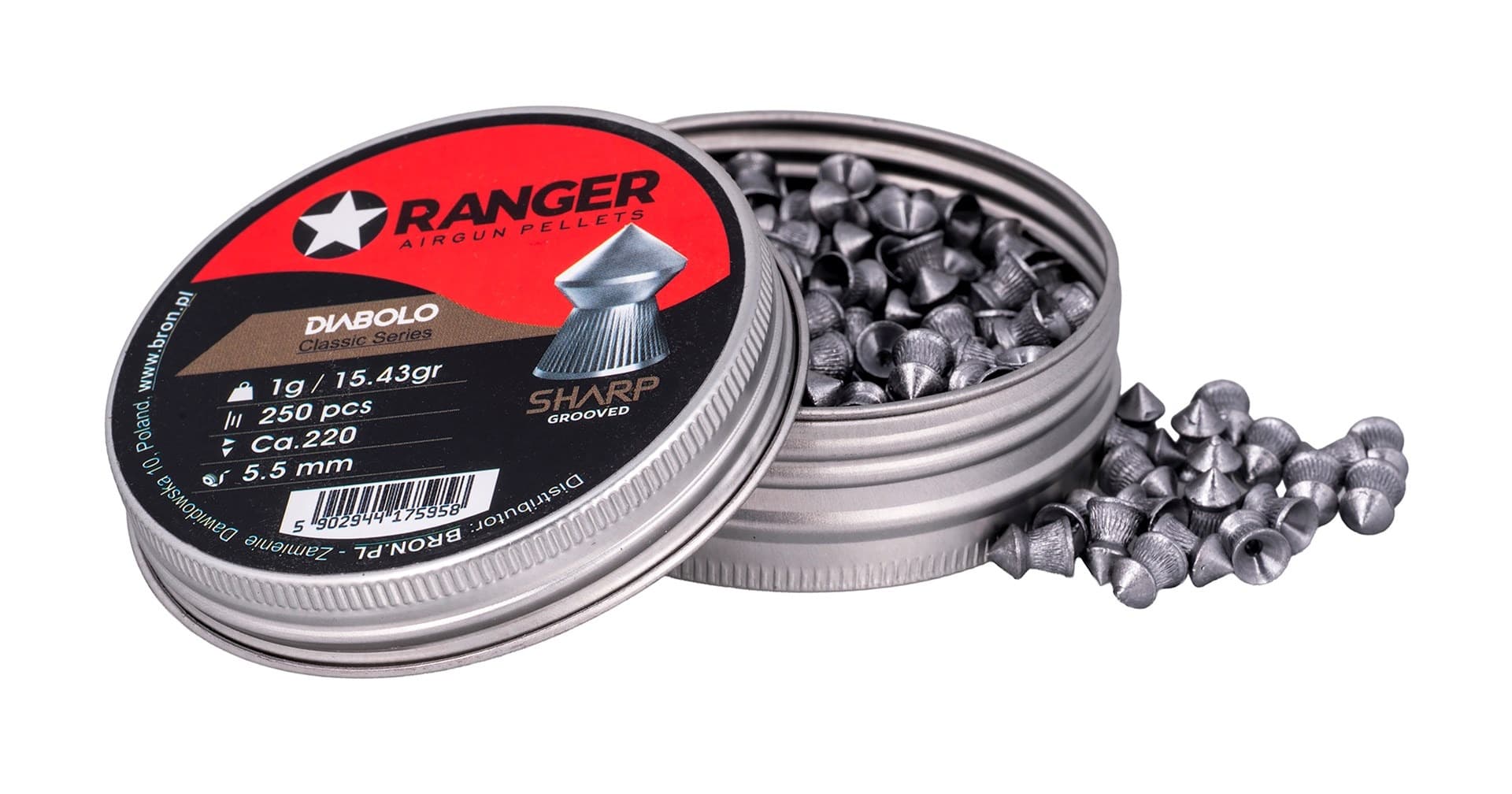 Śrut diabolo RANGER Classic kaliber 5,5 mm 250 sztuk