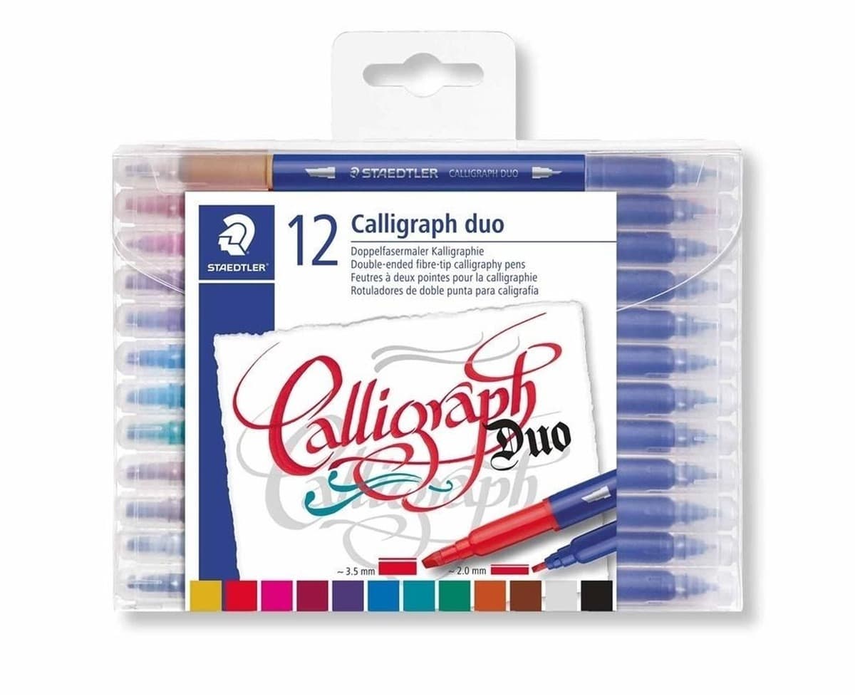 Staedtler Design Journey - Pisaki kaligraficzne 12 kolorów, podwójna końcówka