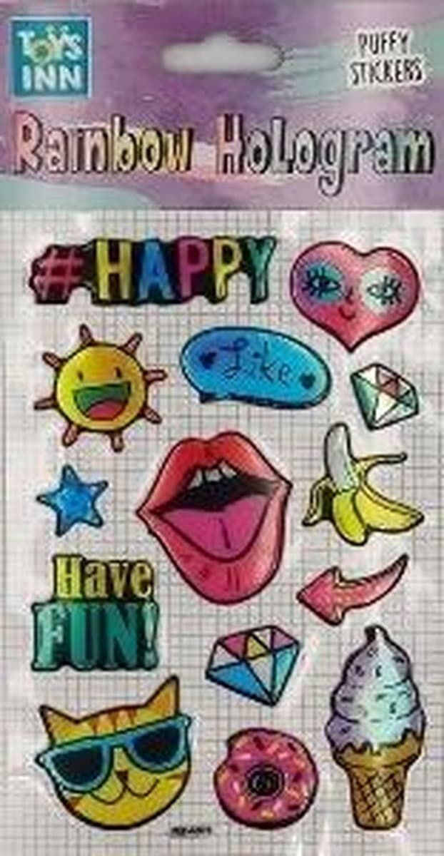 STnux Naklejki holograficzne tęczowe - Happy