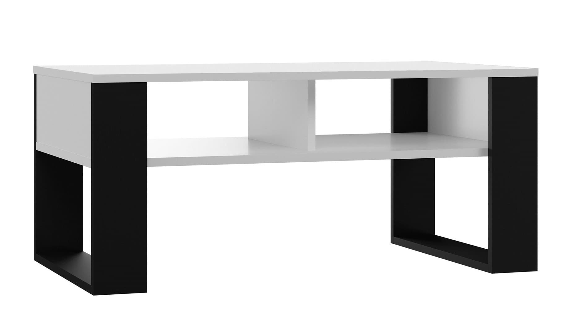 Stolik ława Modern 2P biało-czarny 90 x 58 x 50 cm