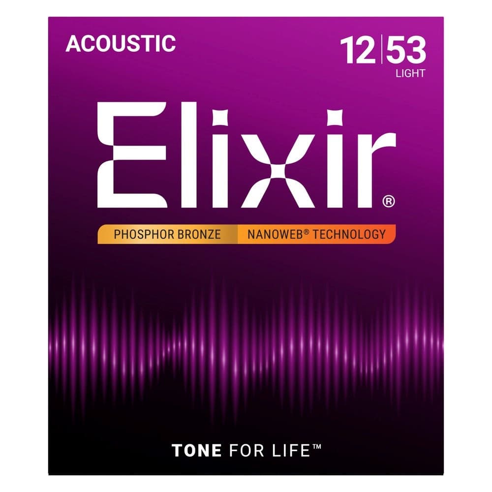 Struny do gitary akustycznej Elixir Phosphor Bronze Light 12-53 NW
