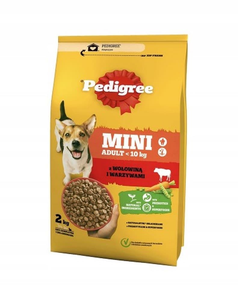Pedigree Mini Adult sucha karma z wołowiną i warzywami 2 kg