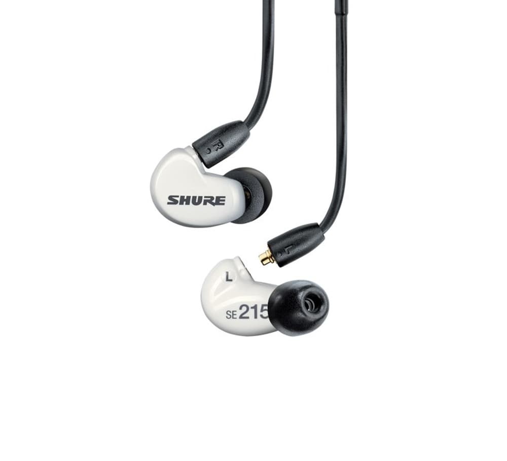 Słuchawki douszne Shure AONIC 215 z pojedynczym przetwornikiem i kablem 3.5mm, białe