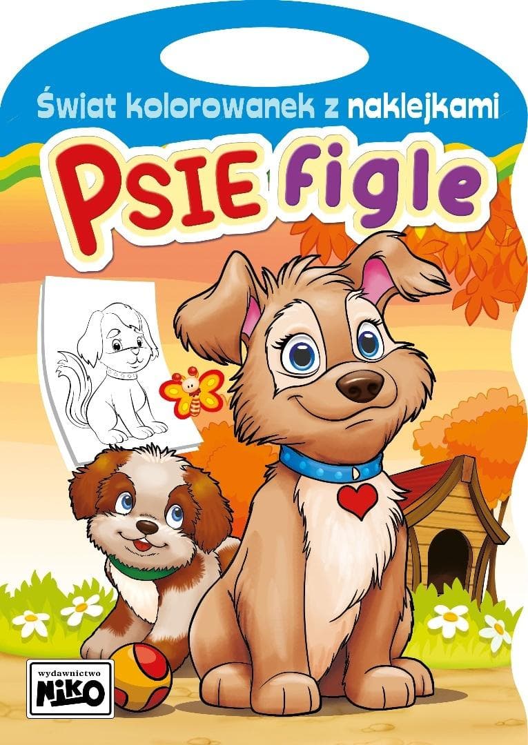 Kolorowanka z naklejkami Psie figle 16 stron