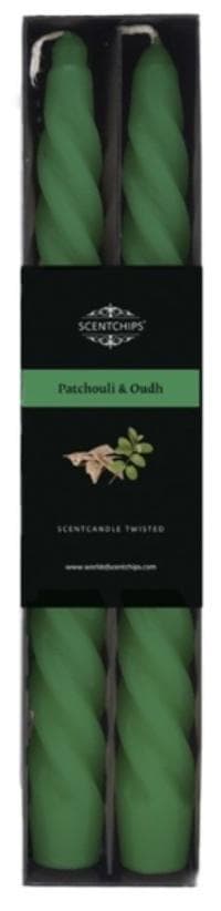 Świece stołowe zakręcone Jasmine & Patchouli 2 sztuki