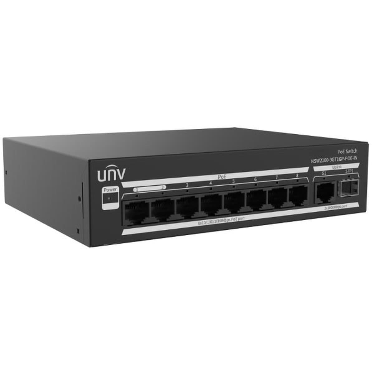 Switch PoE Uniview NSW2100-9GT1GP-POE-IN 8-portowy