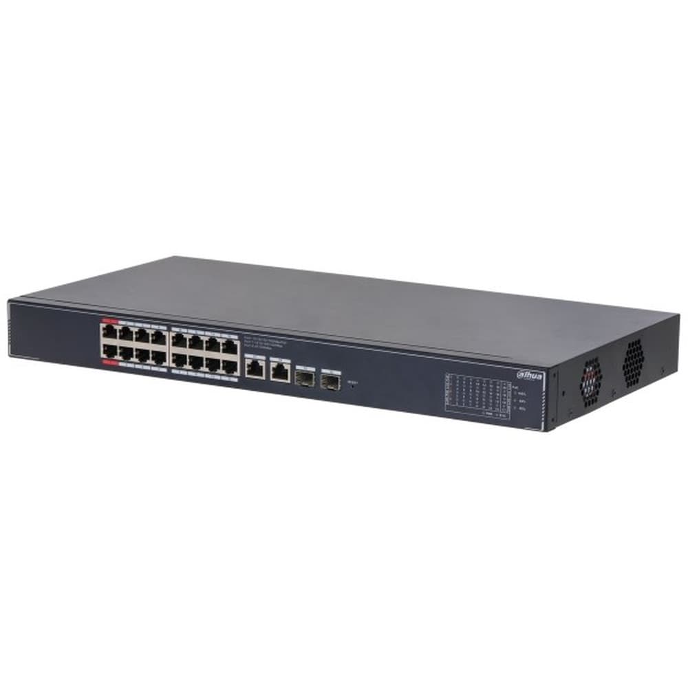 Dahua Switch Sieciowy 16 Portów PoE 2 Uplink