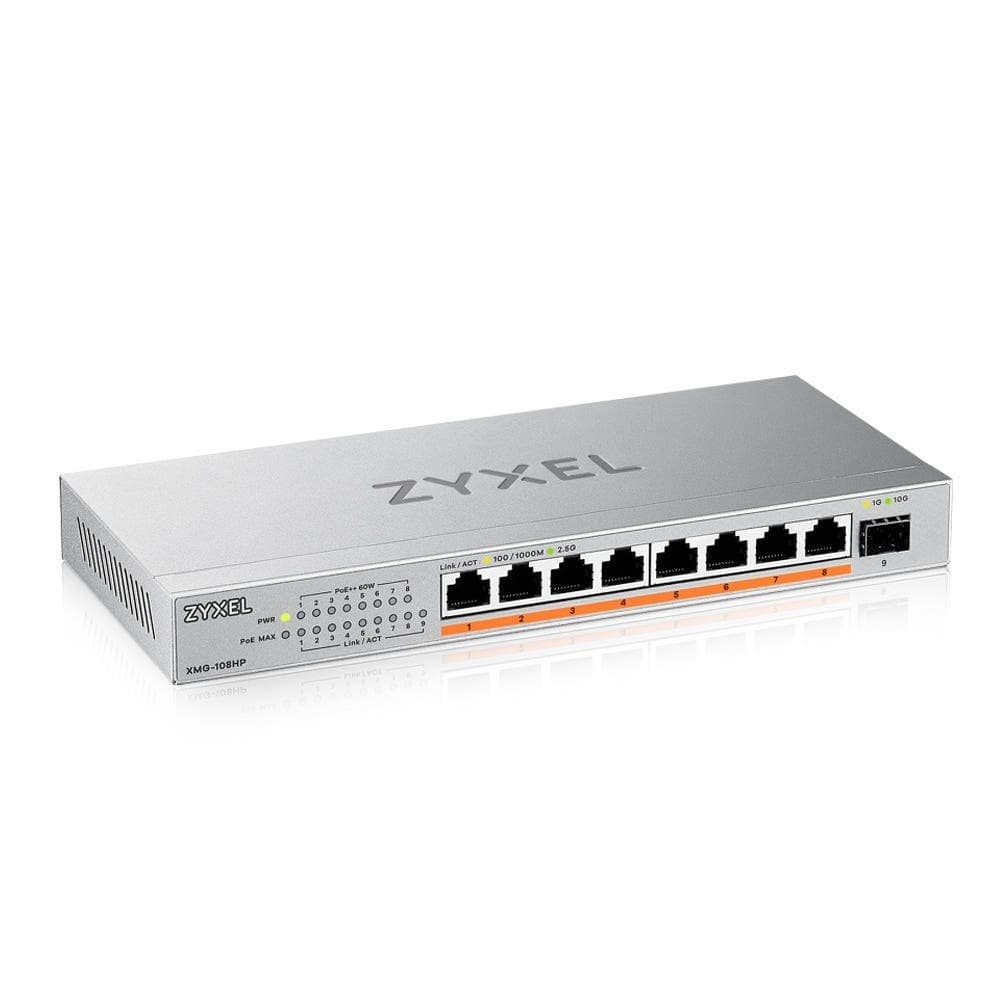 Zyxel 9-portowy Multigigabit Ethernet PoE++ XMG-108HP
