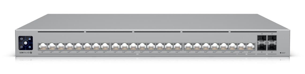 Ubiquiti UniFi Przełącznik USW-PRO-HD-24-POE-EU Etherlighting 2x 10GbE PoE++ 22x 2.5GbE PoE++ 4x 10G SFP+