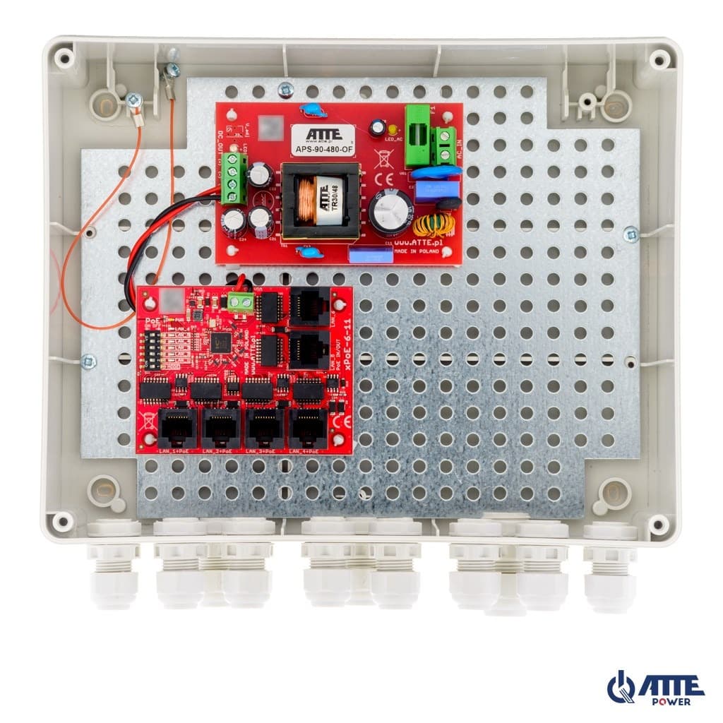 Zewnętrzny switch PoE 5-portowy do 5 kamer IP ATTE