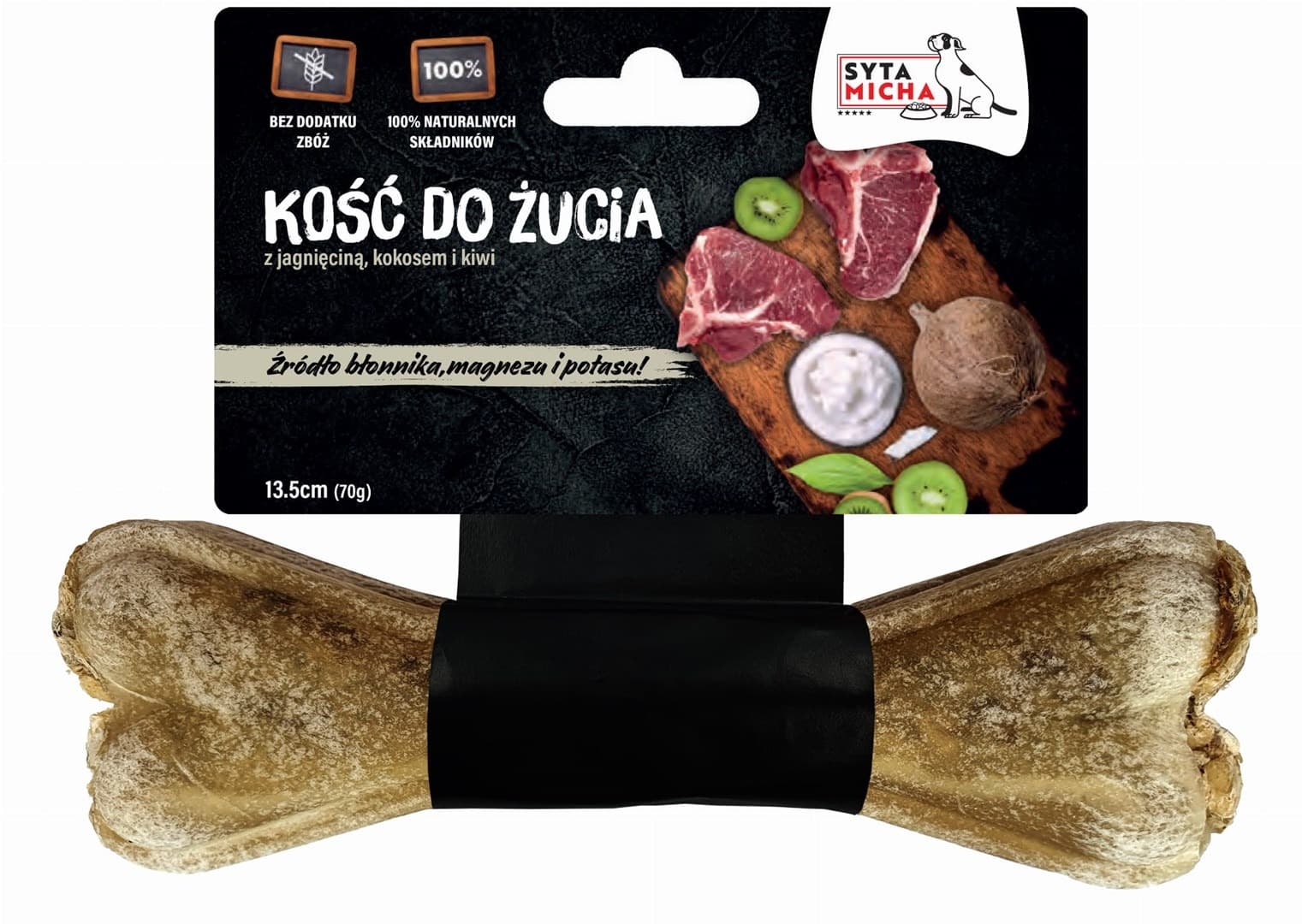 Syta Micha kość do żucia dla psa z kiwi i kokosem 13,5 cm