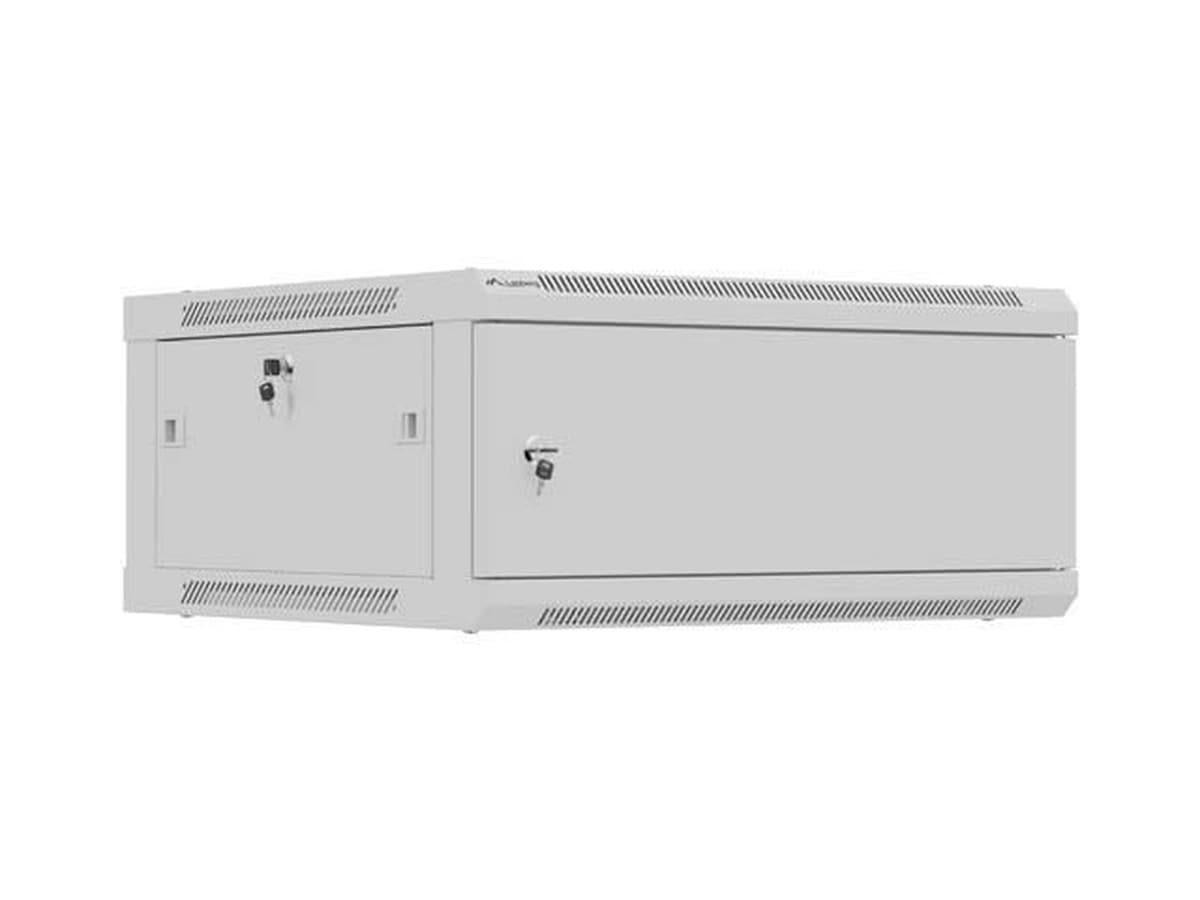 Szafa Instalacyjna Rack Wisząca 19" 4U 600x600mm, Szara, Drzwi Metalowe - Lanberg (Flat Pack)