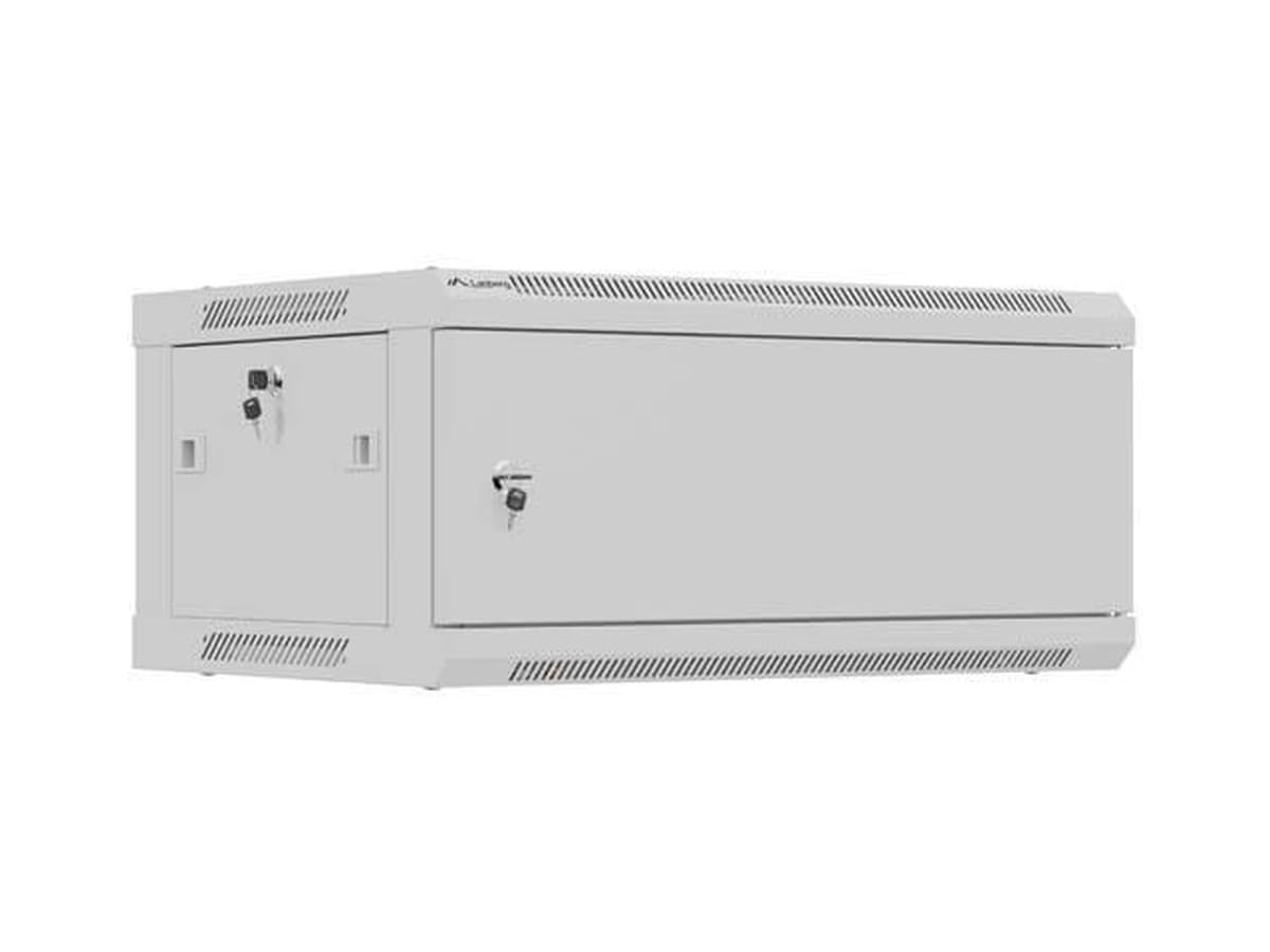 Szafa Instalacyjna Rack Wisząca 19" 4U 600x600mm, Szara, Drzwi Metalowe - Lanberg (Flat Pack)