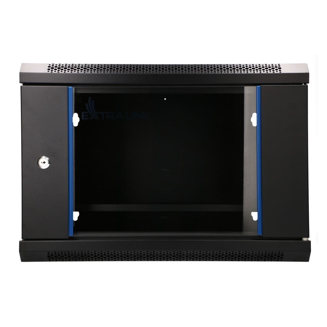 Szafa rack Extralink Lite 6U 530x400 Czarna, montowana na ścianie, z półką