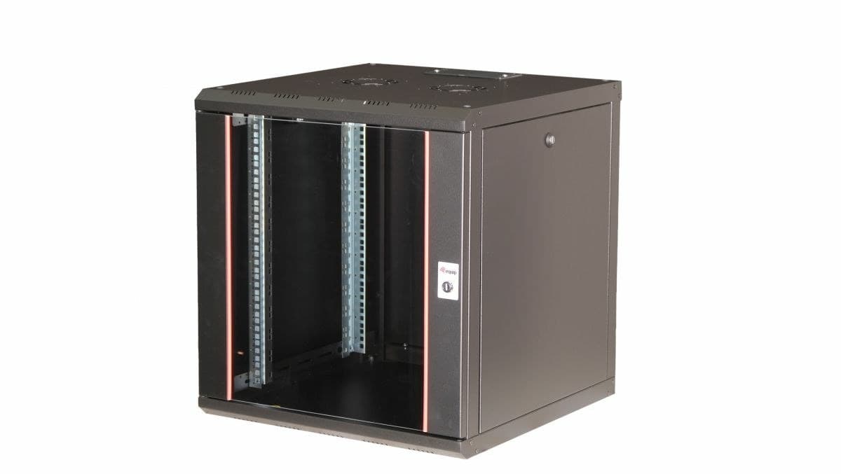 Szafa sieciowa Equip 19" 12U 600x600mm z drzwiami szklanymi, czarna