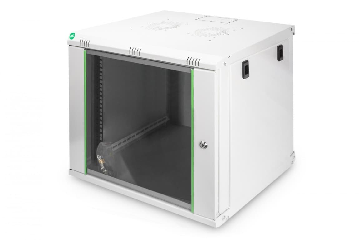 Szafa sieciowa wisząca Dynamic 19" 9U rack 474x600x450mm, drzwi szyba, szara