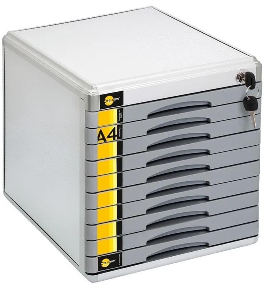 Szafka na dokumenty metalowa z 10 szufladami Yellow One