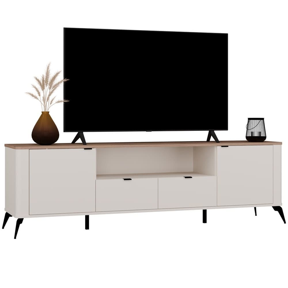 Szafka RTV Cordoba 2D2S kaszmir beż / dąb castello 186 cm