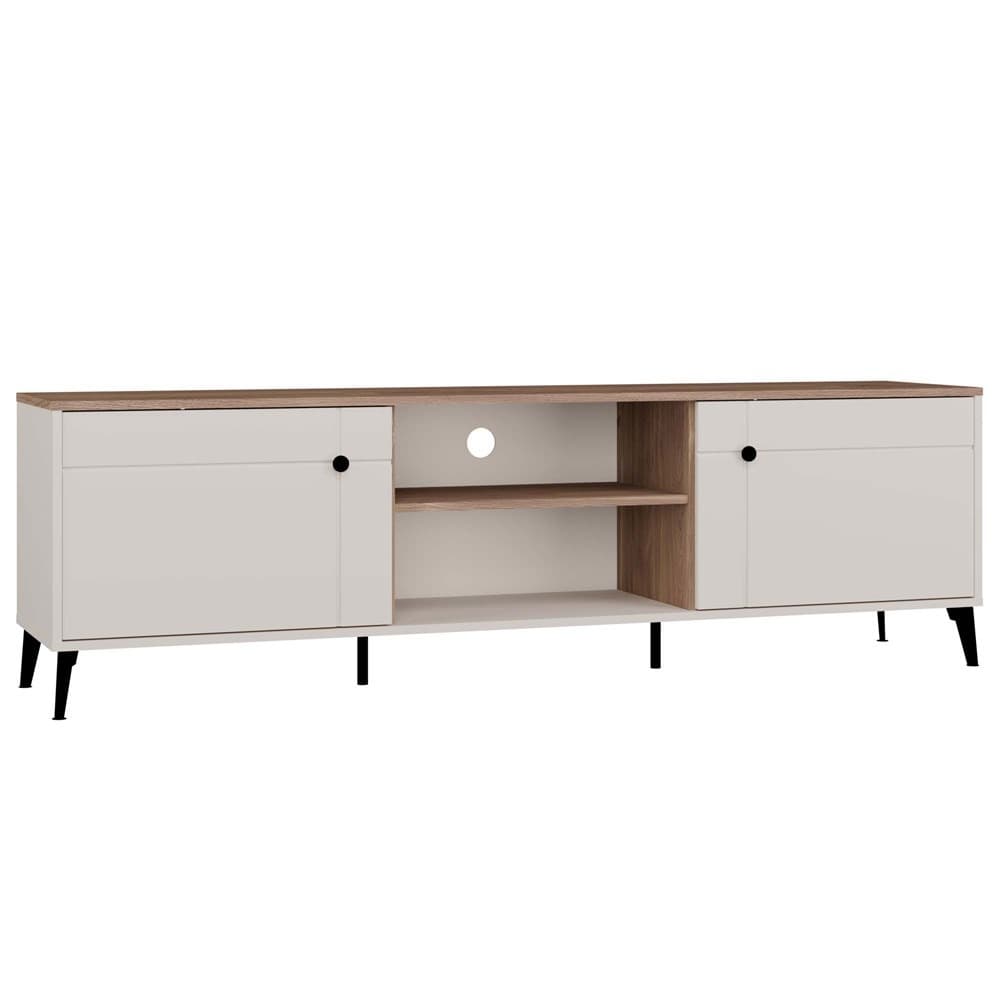 Szafka RTV Point 2D kaszmir beż / dąb castello 2 drzwi 183,5 cm