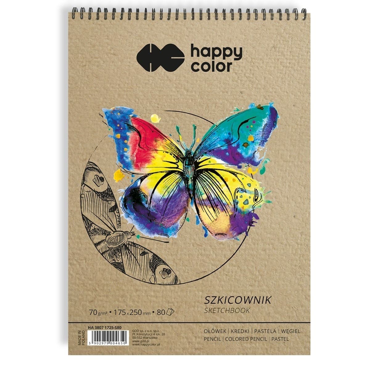 Szkicownik, 80 arkuszy 70gsm Happy Color